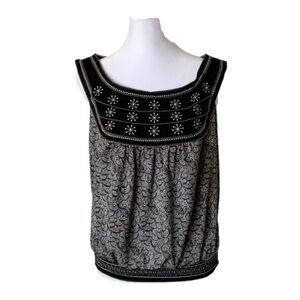 Lucky Brand Bib Style Sleeveless Top